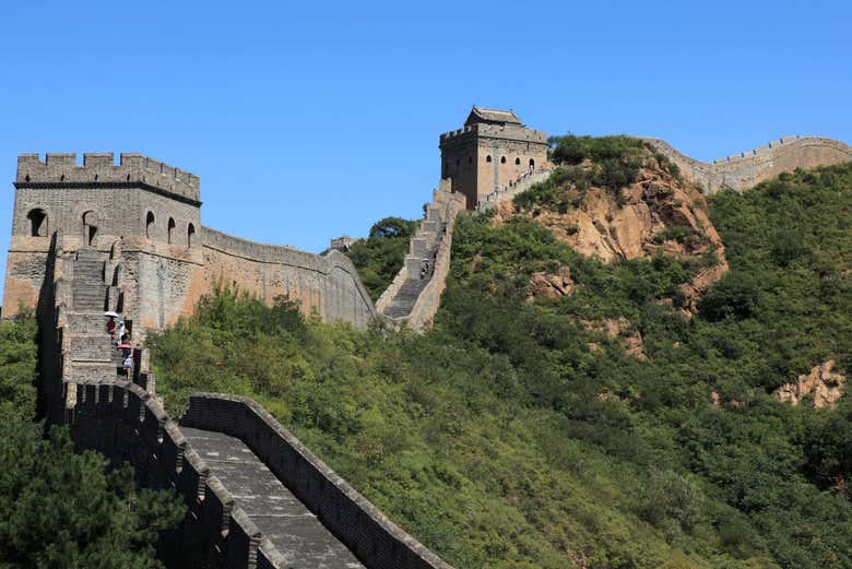 Take in the scenic views of the Great Wall of China